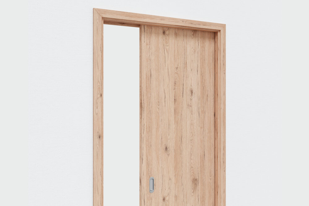 Alternative view of CAVIS C1TH Schiebetürkomplettset mit Holztürblatt und Zarge in Eichedekor Vintage für Trockenbauwände