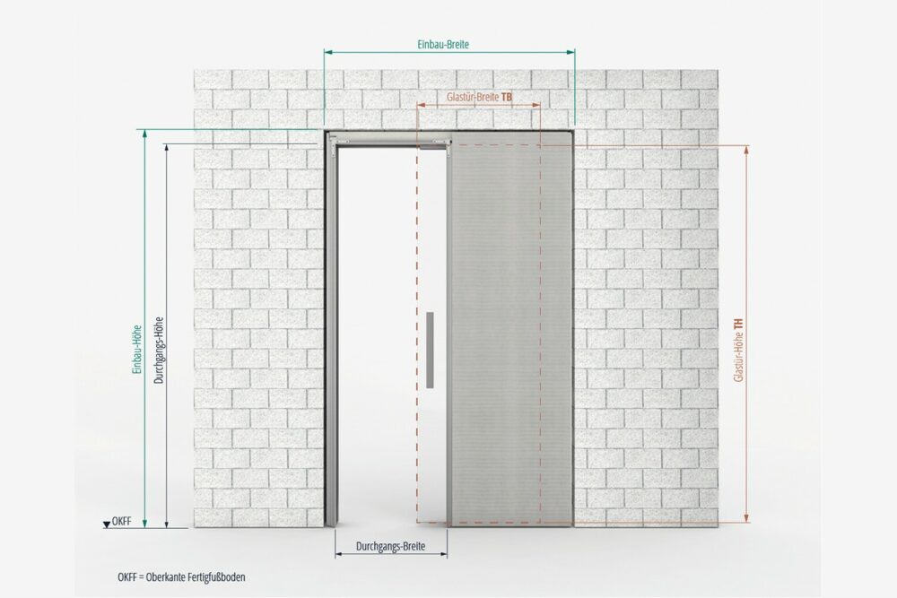 BELPORT B1MG Schiebetürsystem für einflügelige Glastürblätter im Mauerwerk 11 BELPORT Mauerwerk Glas Maße
