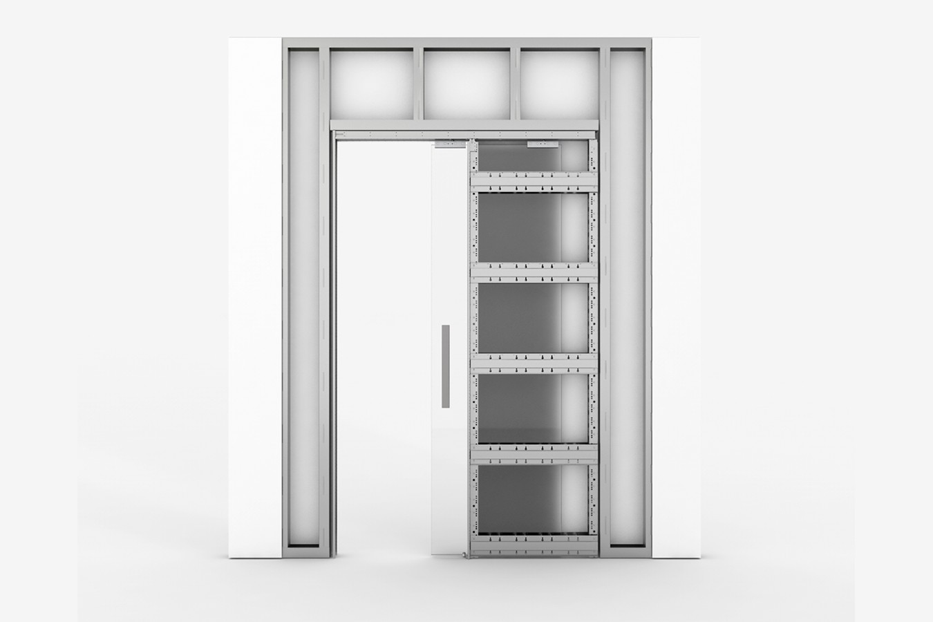 CAVIS C1TG Schiebetürsystem für einflügelige Glastürblätter in Trockenbauwänden & Holzständerwerken 5 CAVIS Trockenbauwand Glas technische Zeichnung