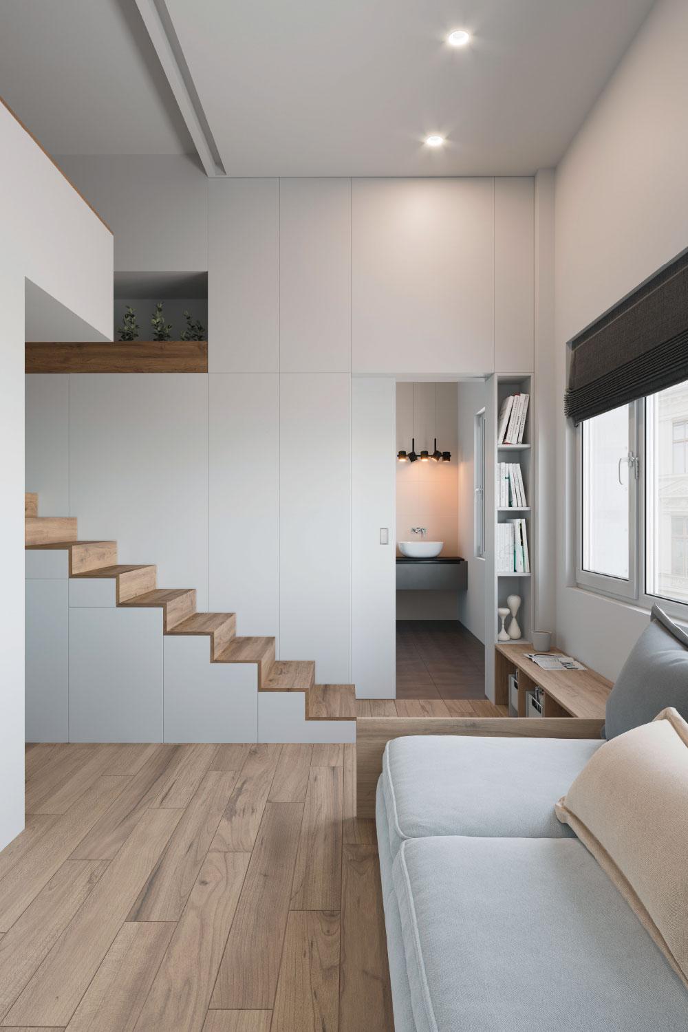 CAVIS C1MH Schiebetürsystem für einflügelige Holztürblätter im Mauerwerk 7 Mikroapartment CAVIS Badezimmer