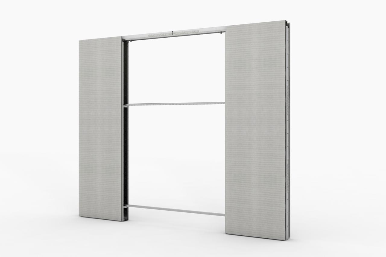 CAVIS C2MG Schiebetürsystem für zweiflügelige Glastürblätter im Mauerwerk 2 Wingburg C2M System